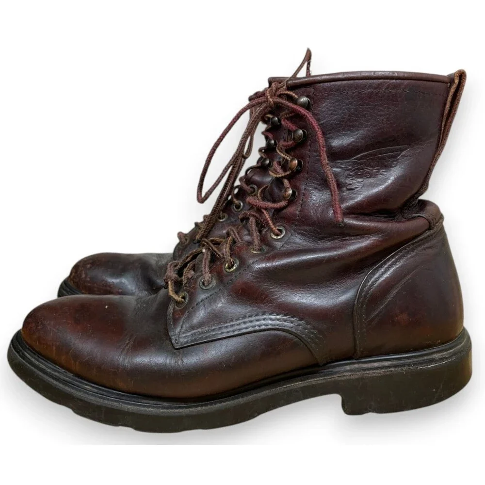 Vintage Red Wing 931 Supersole Boots Mens 9.5 EE E2 Brown Leather Lace Work USA